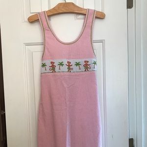 Seersucker smocked Monkey Dress